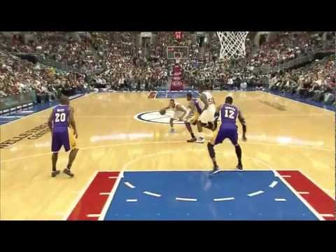 Dorell Wright sick dunk on Antawn Jamison (assist from Evan Turner) vs Lakers 12/16/2012 HD