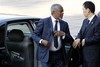 Kofi Annan, left, the United Nations and Arab League envoy to Syria, arrives at the Great Hall of the People for talks with Chinese Premier Wen Jiabao, unseen, in Beijing, China, Tuesday, March 27, 2012.