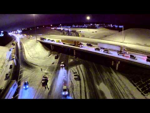 Aerial Video of  Winter Storm 2014 Alabama