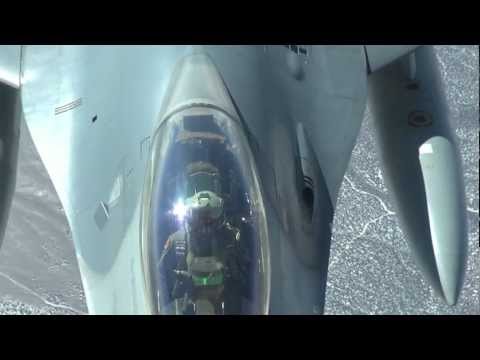 F-16's Mid Air Refueling and radio communications with the pilot.