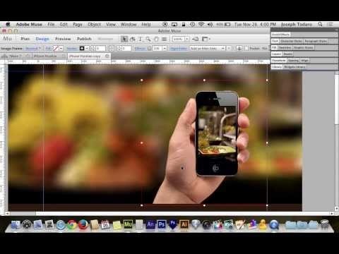 NEW! Adobe Muse CC Parallax Scrolling Tutorial | Side Scrolling iPhone Parallax Mask