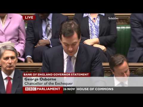 George Osborne statement new Bank of England Governor, part1/2 (26Nov12)