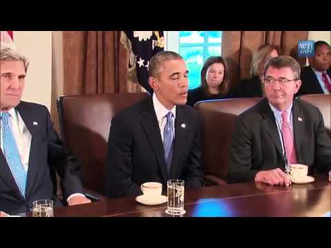 Barack Obama Holds a Cabinet Meeting for Government Shutdown