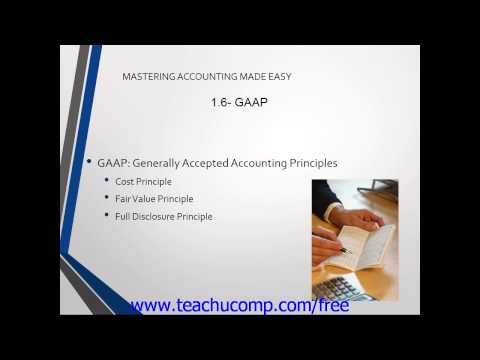 Accounting Tutorial 2.0 GAAP Training Lesson 1.6