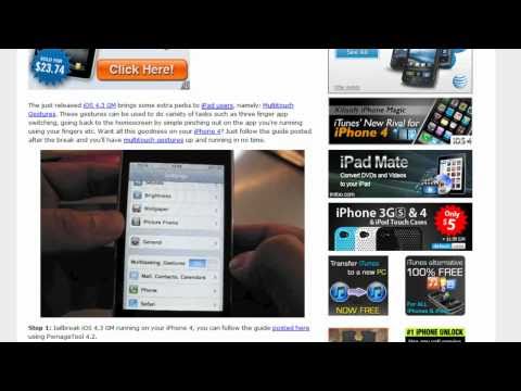 How To Enable Multi-Touch Gestures on IOS 4.3 GM [GUIDE]