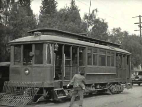 Harold Lloyd drives a Pacific Electric trolley in Girl Shy (1924)