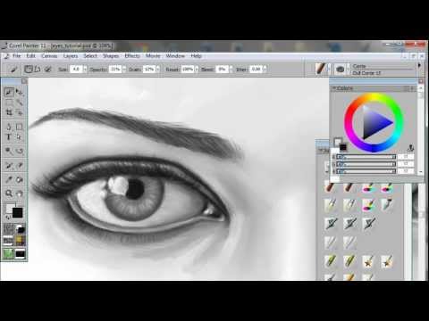 How to Draw & Paint Eyes - A Digital Painting Tutorial using Corel Painter & Wacom tablet