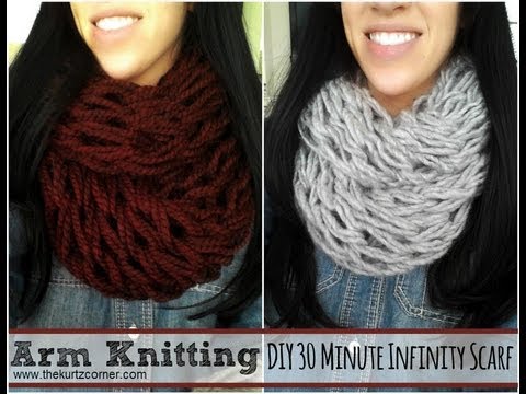 DIY Arm Knitting - 30 Minute Inifinity Scarf