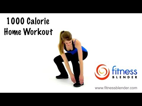 Fitness Blender's 1000 Calorie Workout at Home-HIIT Cardio, Total Body Strength Training + Stretch