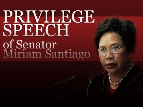 Livestream: Privilege Speech of Sen. Miriam Defensor Santiago