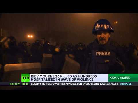 An uneasy truce has been reached in Ukraine after overnight talks between the President and the opposition aimed at stopping the bloodshed which has stained the country over the last few days. In total 26 people have been killed in violent clashes. 10 of those were police officers. Both sides are now armed and taking captives in what is beginning to look like a full-on conflict.

LATEST FROM KIEV: http://on.rt.com/xhz2zu

RT LIVE http://rt.com/on-air

Subscribe to RT! http://www.youtube.com/subscription_center?add_user=RussiaToday

Like us on Facebook http://www.facebook.com/RTnews
Follow us on Twitter http://twitter.com/RT_com
Follow us on Instagram http://instagram.com/rt
Follow us on Google+ http://plus.google.com/+RT

RT (Russia Today) is a global news network broadcasting from Moscow and Washington studios. RT is the first news channel to break the 1 billion YouTube views benchmark.