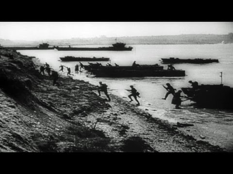 HD Stock Footage WWII D-Day Assault Normandy Invasion