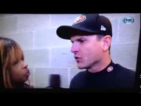 Jim Harbaugh Pam Oliver Post NFC Championship Interview