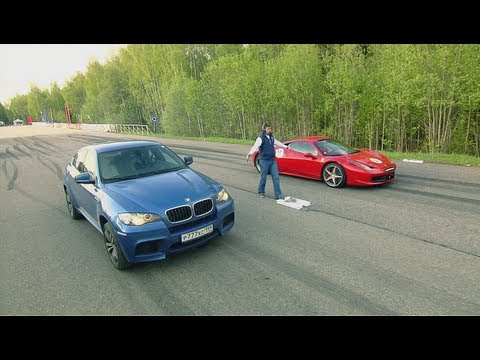 Ferrari 458 Italia vs BMW X6M PP-Performance vs Audi RS6 Evotech and BMW X6M Evotech