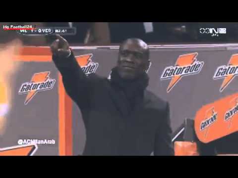 New AC Milan manager Clarence Seedorf awesome gesture with Mario Balotelli to celebrate goal