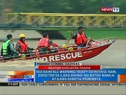 Red rainfall warning, nakataas sa ilang bahagi ng Metro Manila at ilang karatig probinsya