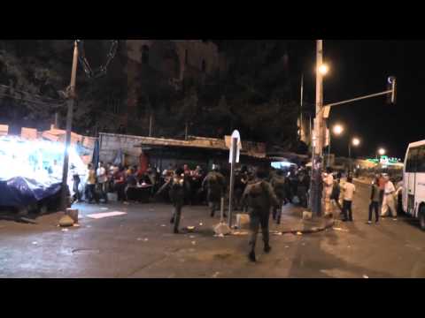 Police vandalism and brutality, Damascus Gate, East Jerusalem 15 7 2013