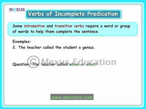 Verbs of Incomplete Predication