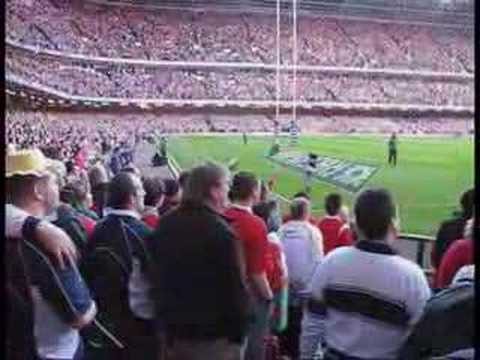 Welsh National Anthem - Rugby Crowd Sing Millenium Stadium