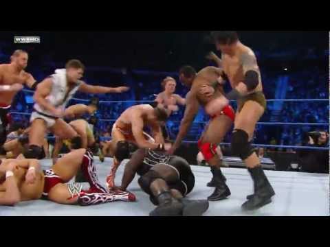 Mark Henry vs Daniel Bryan Lumberjack match for the WHW title - Friday Night Smackdown