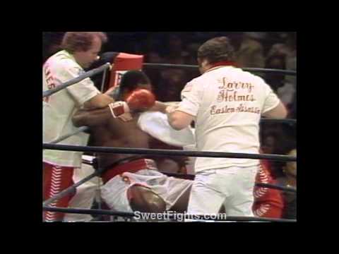 Larry Holmes Knocked Down Mike WEAVER KO knocked OUT sweetfights.com