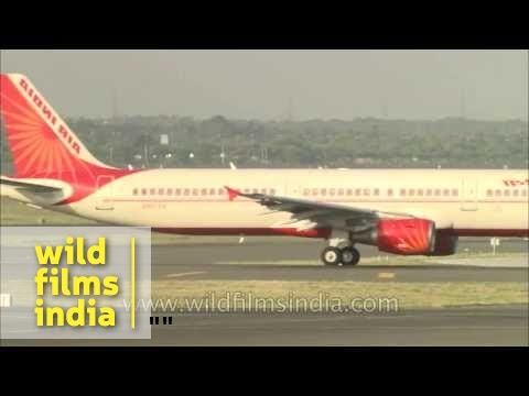 Delhi airport - a collection of planes landing one after the other!