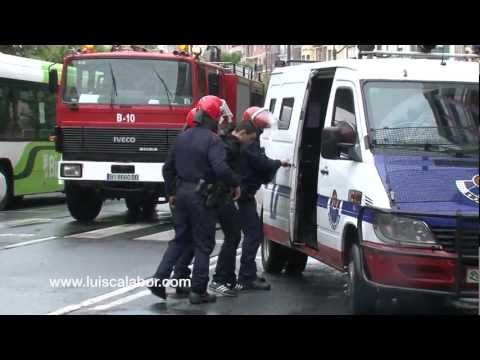 Incidentes concentración Falange en Bilbao. 12-10-2012.