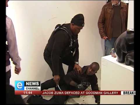 eNews Exclusive - Two Men Caught Defacing Controversial Zuma Painting