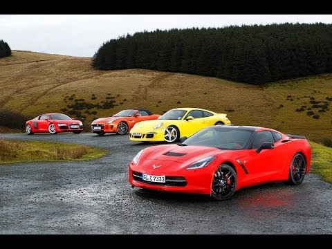 USA 1, Europe 0: Chevrolet Corvette C7 Stingray vs Porsche 911, Audi R8 and Jaguar F-type