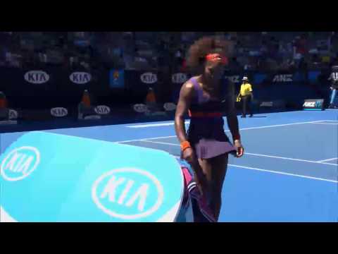 Serena Williams Destroys Racquet - Australian Open 2013