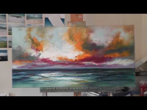 Speed Painting: Landscape Painting Demo- 'Ocean Blue'