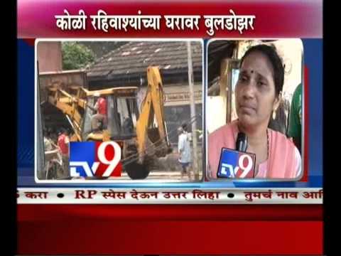 Sion-Koliwada Houses Demolished by Builder,Medha Patkar Protest-TV9