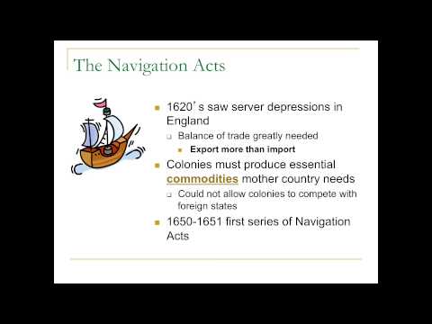 APUSH Lecture 5: Mercantilism and the Navigation Acts 9/1/2013