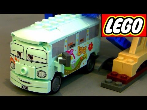 Lego Cars 2 Fillmore Review how-to build Disney Pixar toys From 8487 Flo's V8 Cafe