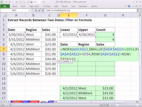 Excel Magic Trick 894: Extract Records Between Two Dates: Filter or Formula