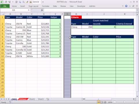 Excel Magic Trick 900: Simulate Filter With Formula to Create Immediate Filter Results