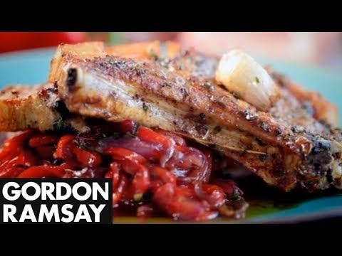 Pork Chops with Sweet and Sour Peppers - Gordon Ramsay