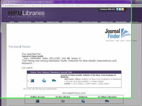 How to find full-text of articles using Journal Finder at HPULibraries