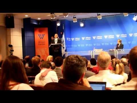 Former israeli Prime Minister- War Criminal  Ehud Olmert at the Woodrow Wilson Center in DC