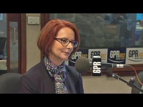 Radio host Howard Sattler asks Julia Gillard if partner Tim Mathieson is gay