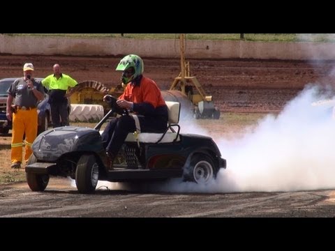 DUCATI POWERED GOLF BUGGY AT DUBBO BURNOUTS 21.9.2013