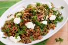 Warm lentil, pancetta and feta salad