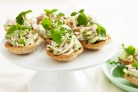 Poached chicken waldorf tartlets