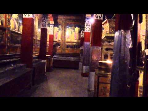 Buddhist prayers in Ganden Monastery