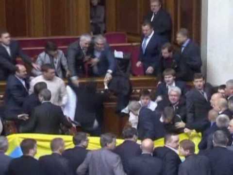 Ukraine Parliament fight  Kiew Parlament Crim naval base