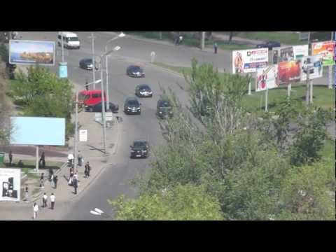 Viktor Yanukovych motorcade in Dnipropetrovsk