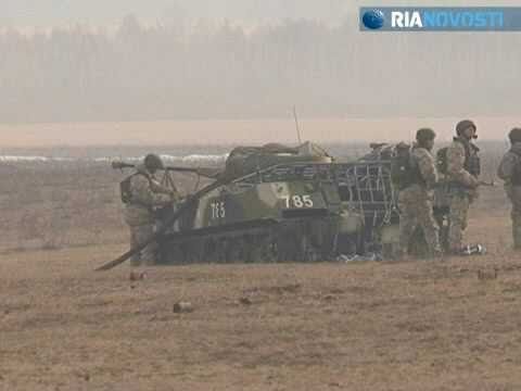 Russian Russia airborne troops BMD-2 armoured vehicle parachuting  Video RIA Novosti.flv