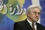 German foreign minister Frank-Walter Steinmeier takes questions during a press conference