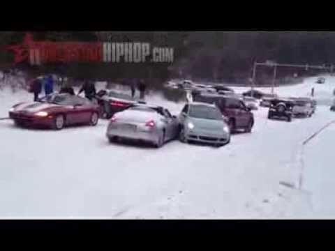 Snow Car Accident Compilation In Atlanta, GA January 28-29, 2014