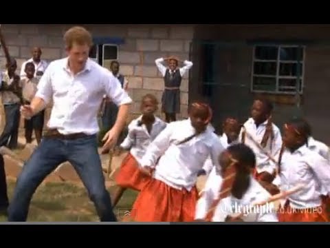 Prince Harry dances with children in Lesotho